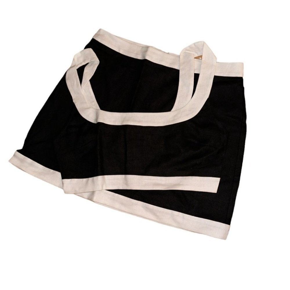 NWT Reformation Robbie Linen Two Piece Matching Set in Black &  White | size 4 - Picture 8 of 10